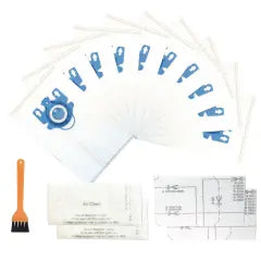10 Pack 3D AirClean Vacuum Bags for Miele GN s227/S240/S400/S5/S2 (+4 filters)