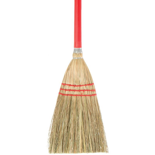 GENUINE JOE 39" Corn Fiber Lobby Broom, Red Handle