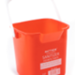 Square Plastic Sanitizing Bucket - with Plastic Handle