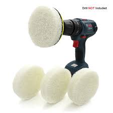 DRILL BRUSH SET, Non-Scratch White Pads (5 pcs)