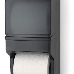 Twin Toilet Roll Dispenser for 5" Rolls Vertical, Dark Translucent w/White Logo