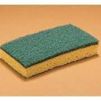 CELLULOSE SPONGE WITH  SCRUBBER