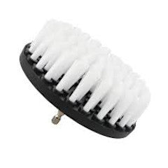 White Soft Nylon Bristle Drill Brush Attachment, 4"